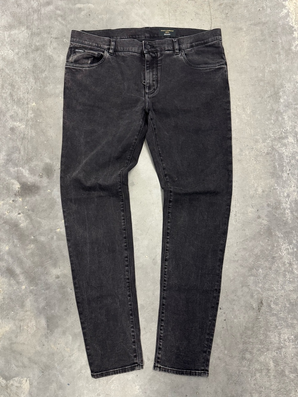 Dolce & Gabbana Men’s Skinny Jeans Size 58 Black Washed Denim DG Logo